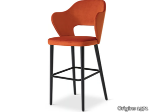 QUINN 688 - High upholstered velvet stool with back _ Origins 1971