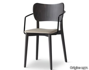 RAMI 340 - Stackable beech chair with integrated cushion _ Origins 1971