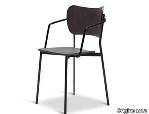 RAMI METAL 339-M - Stackable steel chair with armrests _ Origins 1971