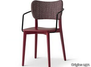 SELMA 348 - Stackable beech chair with armrests _ Origins 1971