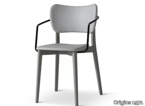 SELMA 349 - Stackable beech chair with armrests _ Origins 1971