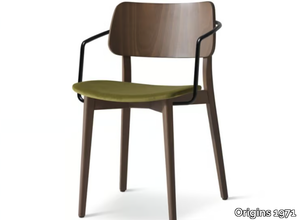 TULA 323 - Stackable beech chair with integrated cushion _ Origins 1971