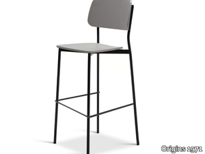 TULA METAL 324-M - High steel stool with back _ Origins 1971