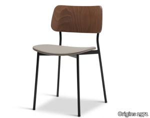 TULA METAL 320-M - Stackable steel chair with beech back _ Origins 1971