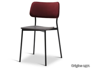 ULI METAL 327-M - Stackable steel chair with velvet back _ Origins 1971