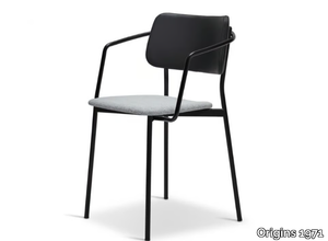 ULI METAL 331-M - Stackable steel chair with armrests _ Origins 1971