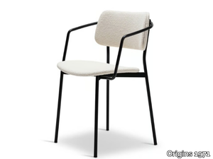 ULI METAL 332-M - Stackable steel chair with armrests _ Origins 1971