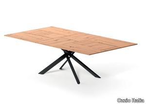 4X4 - Extending rectangular steel and wood table _ Ozzio Italia