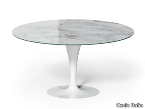 ECLIPSE FISSO - Round glass table _ Ozzio Italia