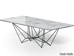 FIL8 FISSO - Rectangular Marble Glass table _ Ozzio Italia