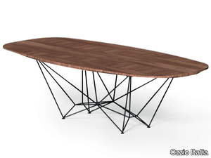 FIL8 FISSO - Oval wooden table _ Ozzio Italia