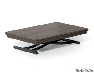 LEONARDO - Height-adjustable extending wooden coffee table _ Ozzio Italia