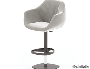 PIQUET - Upholstered leather stool with gas lift _ Ozzio Italia