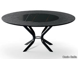 PIVOT - Round table with Lazy Susan _ Ozzio Italia