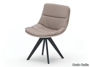 SALLY - Trestle-based leather chair _ Ozzio Italia