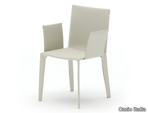FRISBEE BR - Tanned leather chair with armrests _ Ozzio Italia