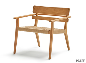 PARALEL - Garden teak easy chair with armrests _ POINT