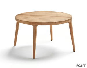 PARALEL - Round teak garden table _ POINT