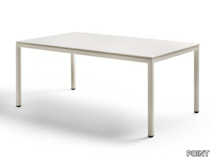 SUMMER - Rectangular aluminium garden table with stoneware top _ POINT