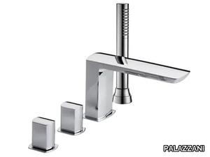 MIS 01139410 - 4 hole deck mounted bathtub tap with hand shower and diverter _ PALAZZANI