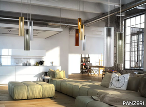 CLIO - LED blown glass pendant lamp _ PANZERI