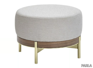 LONDON - Upholstered round fabric pouf _ PARLA