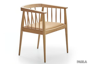 LUNA A - Wooden chair with armrests with integrated cushion _ PARLA