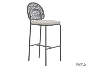 MORWI - Powder coated aluminium stool with footrest _ PARLA