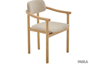 NIGIRI - Upholstered wooden chair with armrests _ PARLA