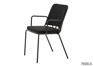 PALM XA - Upholstered painted metal chair with armrests _ PARLA