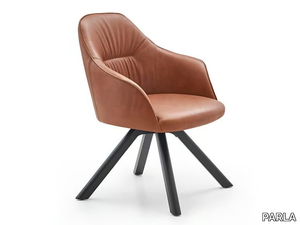 REMUS S - Swivel trestle-based chair with armrests _ PARLA