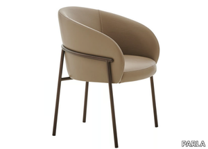 RIMO - Leather chair with armrests _ PARLA