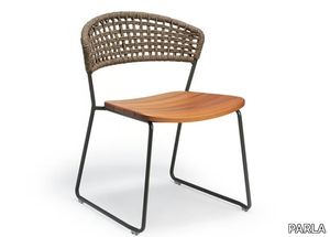 TANIN - Sled base iroko garden chair _ PARLA