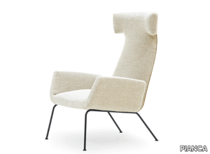 DORA - Upholstered wing fabric armchair with armrests _ PIANCA