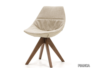 GAMMA - Upholstered fabric chair with wooden legs _ PIANCA