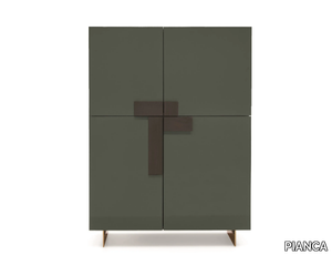 GINEVRA - Wooden highboard with doors _ PIANCA