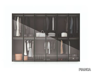 MILANO - Lacquered wood and glass wardrobe _ PIANCA