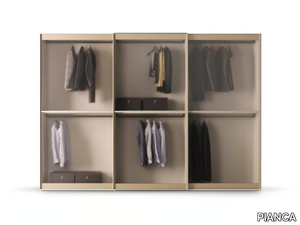 MURANO - Sectional wood and glass wardrobe _ PIANCA