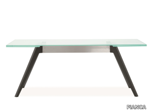 DELTA - Extending rectangular glass table _ PIANCA