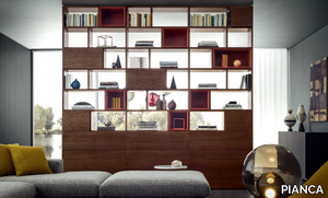 SPAZIOTECA - Double-sided sectional wooden bookcase _ PIANCA