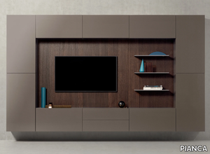 SPAZIO 02 - Sectional wooden storage wall _ PIANCA