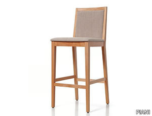 VEGA 00 S2 - High solid wood stool with footrest _ PIANI