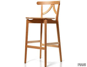 AMBRA 00 S0 - High solid wood stool with footrest _ PIANI