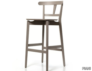 AMBRA 01 S0 - High solid wood stool with footrest _ PIANI