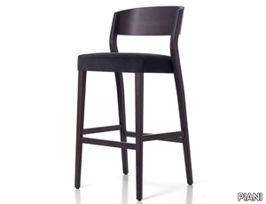 GLOBO 00 S1 - High solid wood stool with footrest _ PIANI