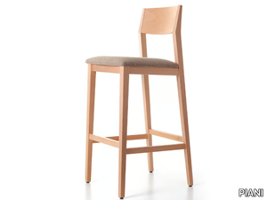 JIMMY 00 S1 - High solid wood stool with integrated cushion _ PIANI