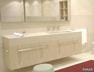 L2 - Countertop double lecce stone washbasin _ PIMAR