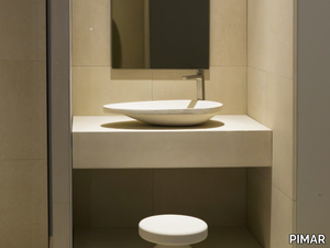 L25 - Countertop oval lecce stone washbasin _ PIMAR