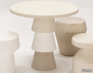 COM - Round lecce stone garden side table _ PIMAR