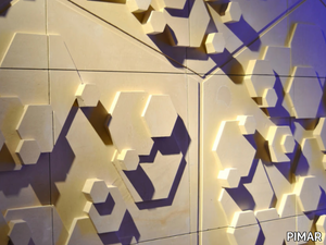 HEXAGON - Indoor lecce stone wall tiles _ PIMAR